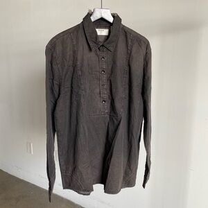 NWT Man X One Teaspoon Black Metal Denim Pull On Shirt Sz Medium